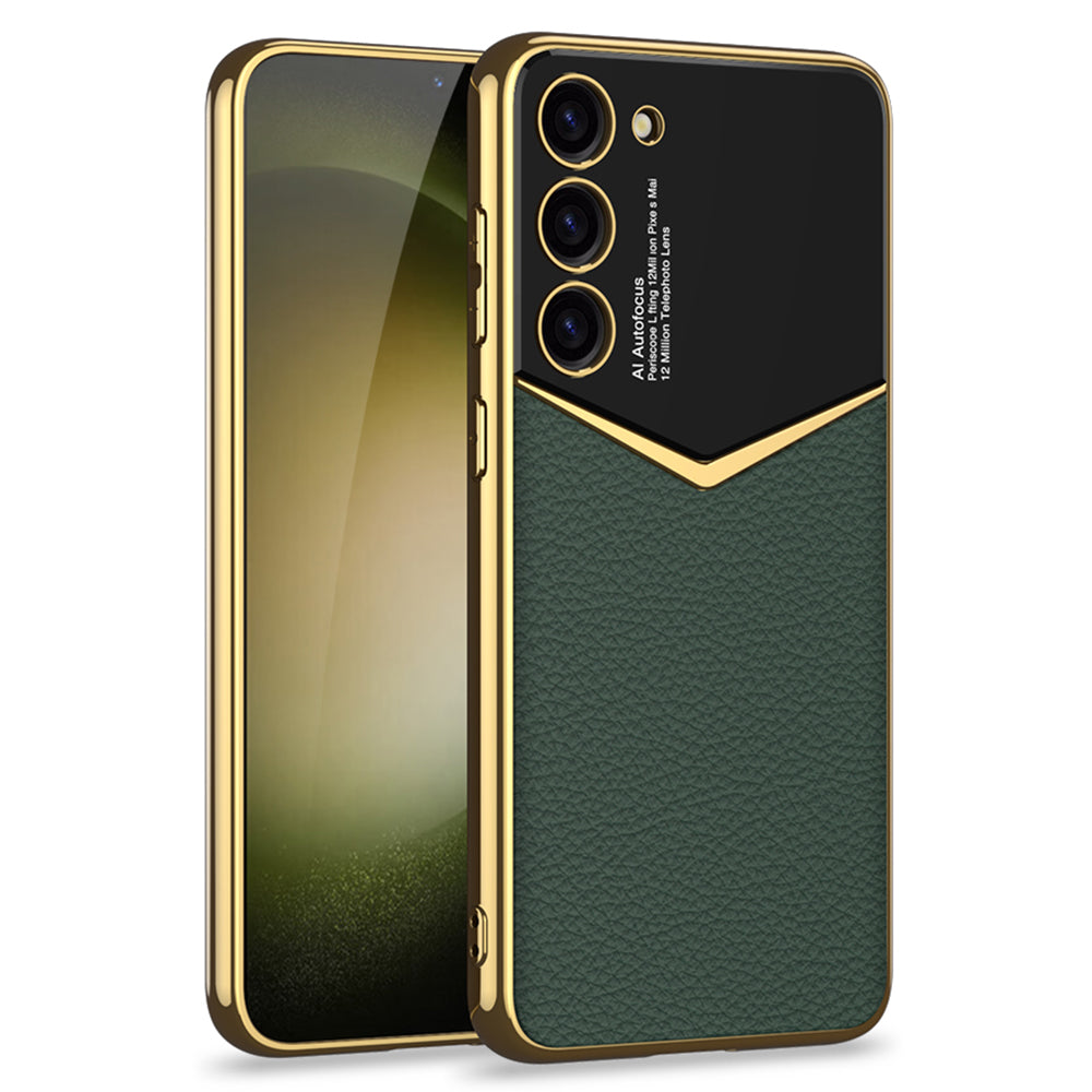 GKK pro Samsung Galaxy S23 galvanické pouzdro na telefon PU Leather Coated PC TPU Phone Cover GKK pro Samsung Galaxy S23 galvanické pouzdro na telefon PU Leather Coated PC TPU Phone Cover